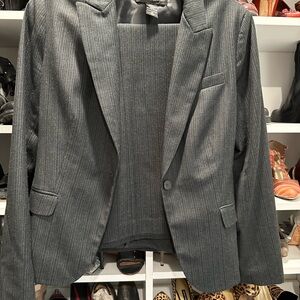New York & Company Gray Pinstripe Blazer